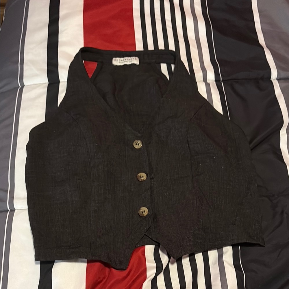 Paper Crane Black Halter Vest